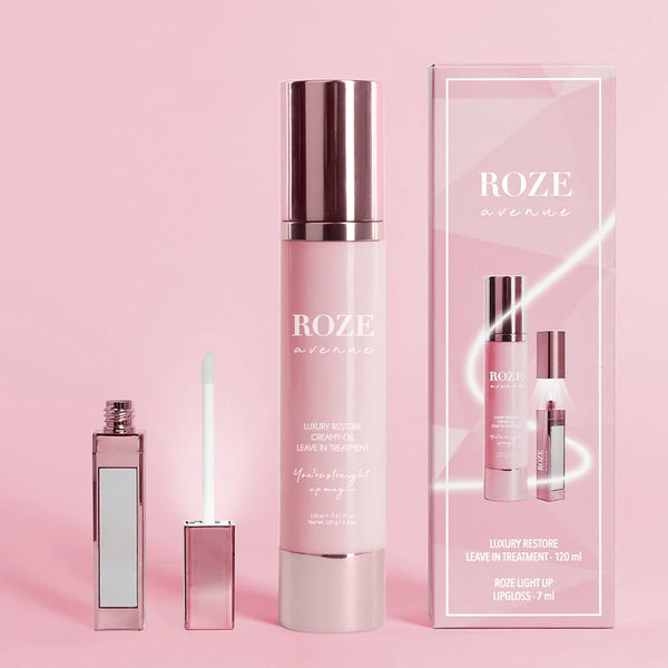 Roze leave in treatment & light up lipgloss duo box